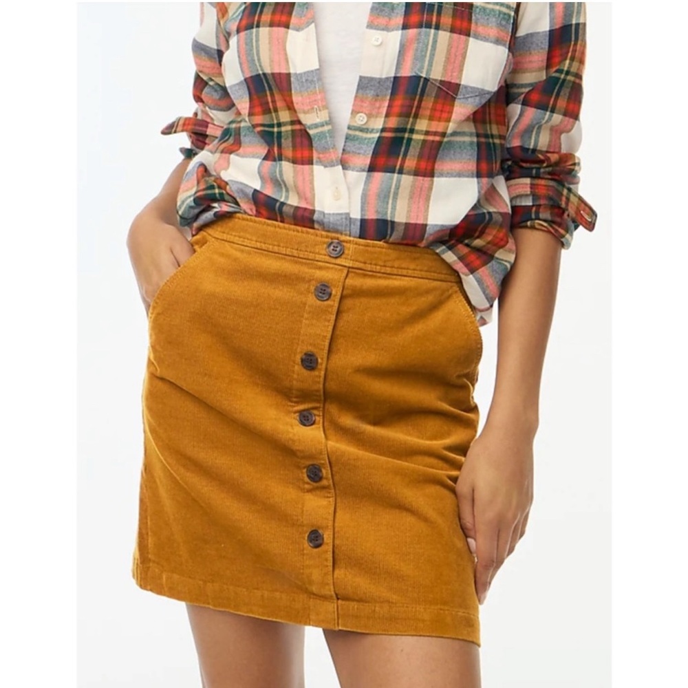 J. Crew Factory Golden Button-Front Mini Skirt Size 6